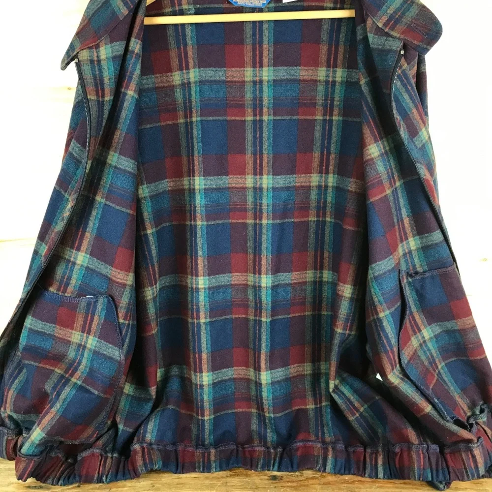 VTG 60s Pendleton Jacket XL Men Wool Bomber Coat Ricky Plaid Tartan‎ Fisherman